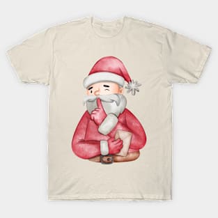 Santa Watercolor Funny T-Shirt